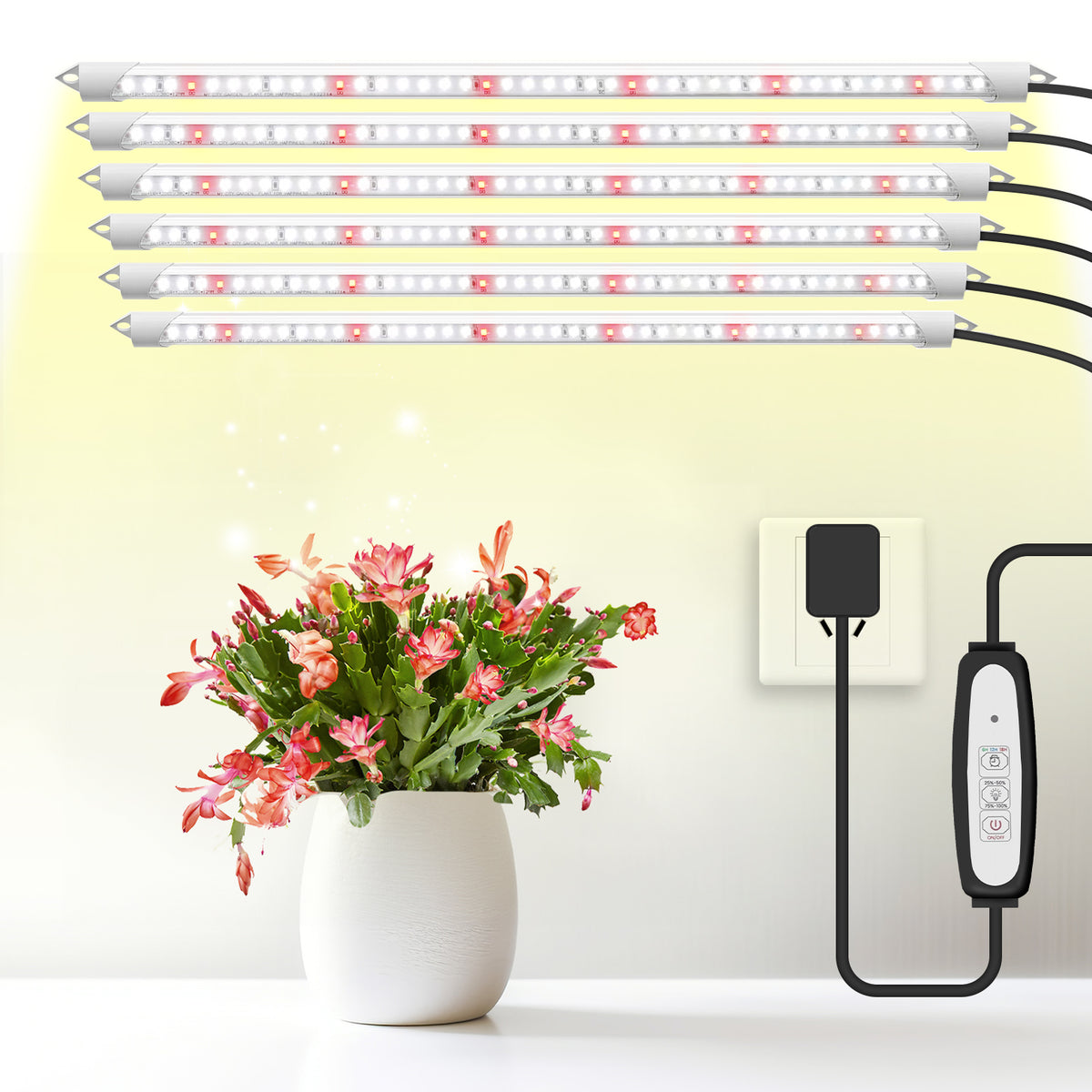 Led 6 Row Light EASY GROW PHSL-6FS LED Grow Light Bars, Full Spectrum 5000K, 6 Pack wi ...